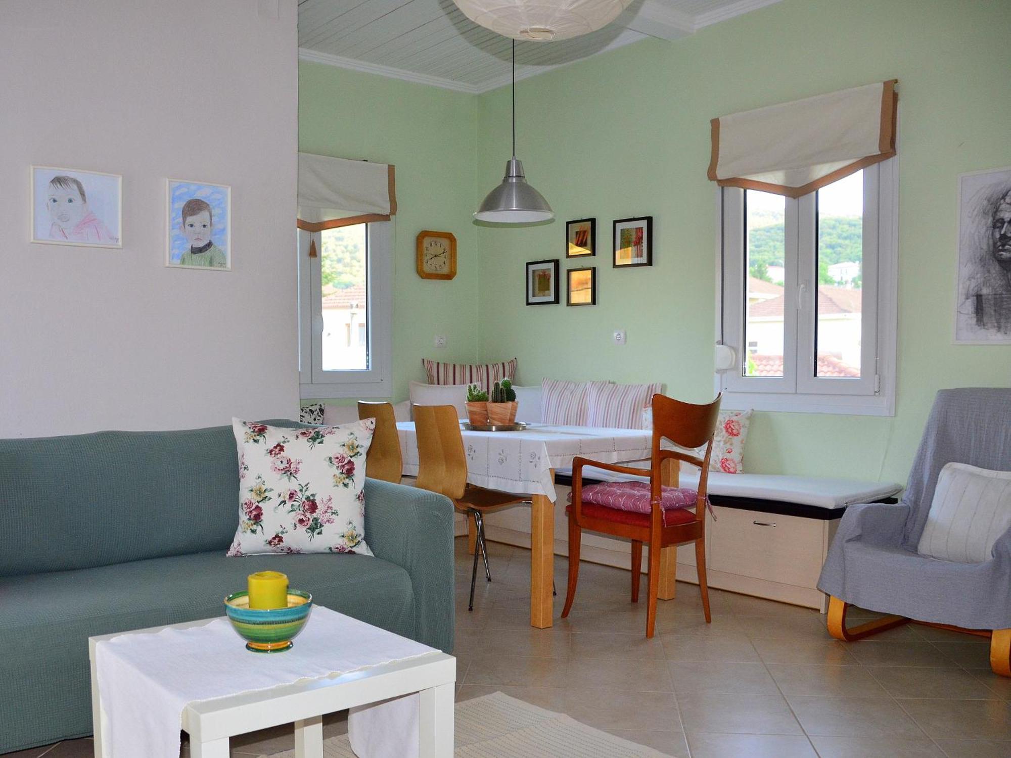 Family And Relaxing House In A Village Rodotopi Buitenkant foto